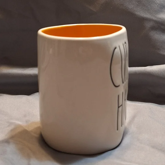 Rae Dunn White and Orange "Cup Of Happy" Collectible Coffee Mug - Picture 6 of 7